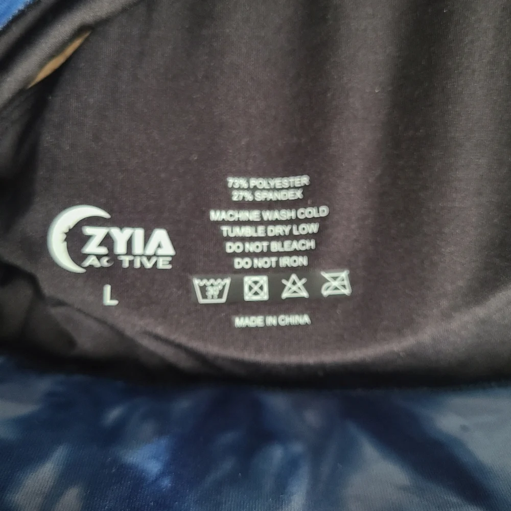 ZYIA Hendrix Light n Tight Strappy Bra Size L Tie Dye Athleisure Yoga Crisscross - Picture 8 of 13